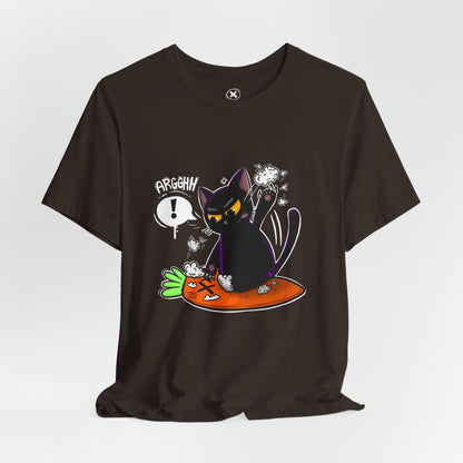 Angry Cat vs Carrot | Unisex Shirt | Streetwear | Cartoon Graphic Tee | Funny Gift