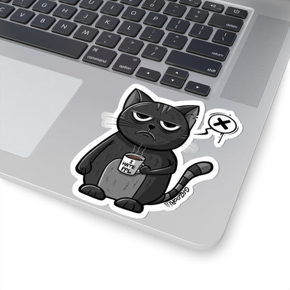 Grumpy Cat Sticker | Funny Vinyl Sticker | Cartoon Laptop Decal | Street Art Style Accessory