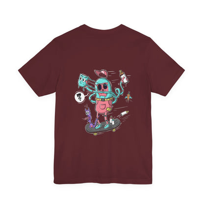 Skate or Drip | back print shirt | funny cartoon tee | unisex streetwear | weird graphic T-shirt