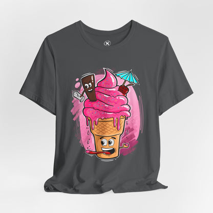 Crazy Ice Cream Cone | Unisex Shirt | Streetwear | Cartoon Graphic Tee | Funny Gift