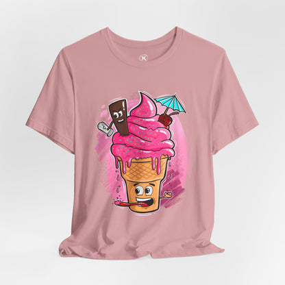 Crazy Ice Cream Cone | Unisex Shirt | Streetwear | Cartoon Graphic Tee | Funny Gift