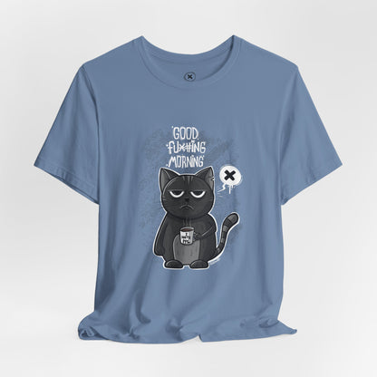 Grumpy Coffee Cat | Unisex Shirt | Streetwear | Cartoon Graphic Tee | Funny Gift