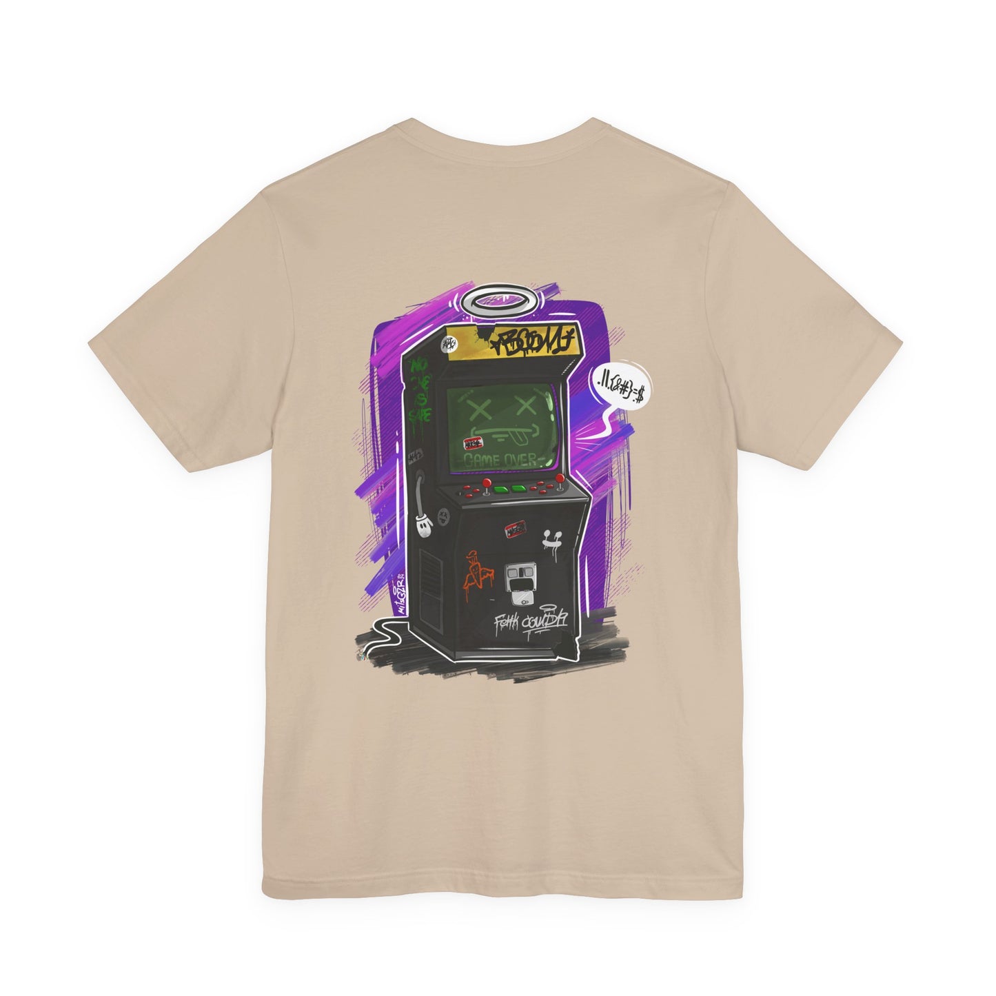 Game Over Arcade | gamer shirt | retro chaos tee | funny back print shirt | unisex streetwear