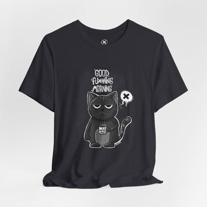 Grumpy Coffee Cat | Unisex Shirt | Streetwear | Cartoon Graphic Tee | Funny Gift