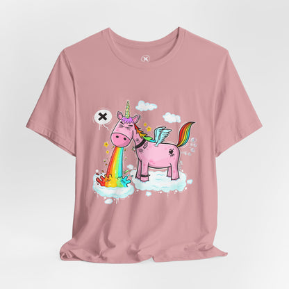 Puking Unicorn | Unisex Shirt | Streetwear | Cartoon Graphic Tee | Funny Gift