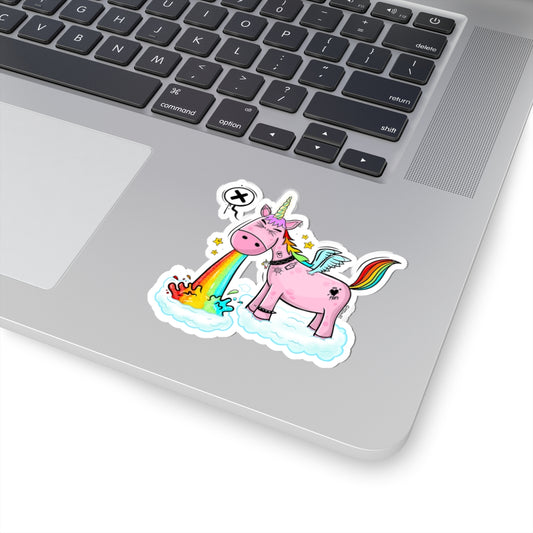 Playful Rainbow Unicorn Kiss-Cut Stickers, Fun Decor, Gifts for Kids, Birthday Party Favors, Laptop Accessories, Cute Emblems