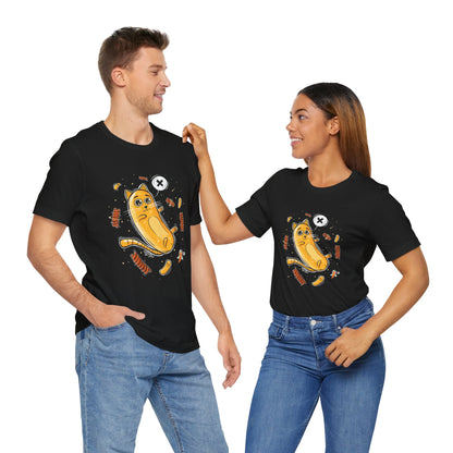 Bamba Cat & Bisli in Space | Unisex Shirt | Streetwear | Cartoon Graphic Tee | Funny Gift