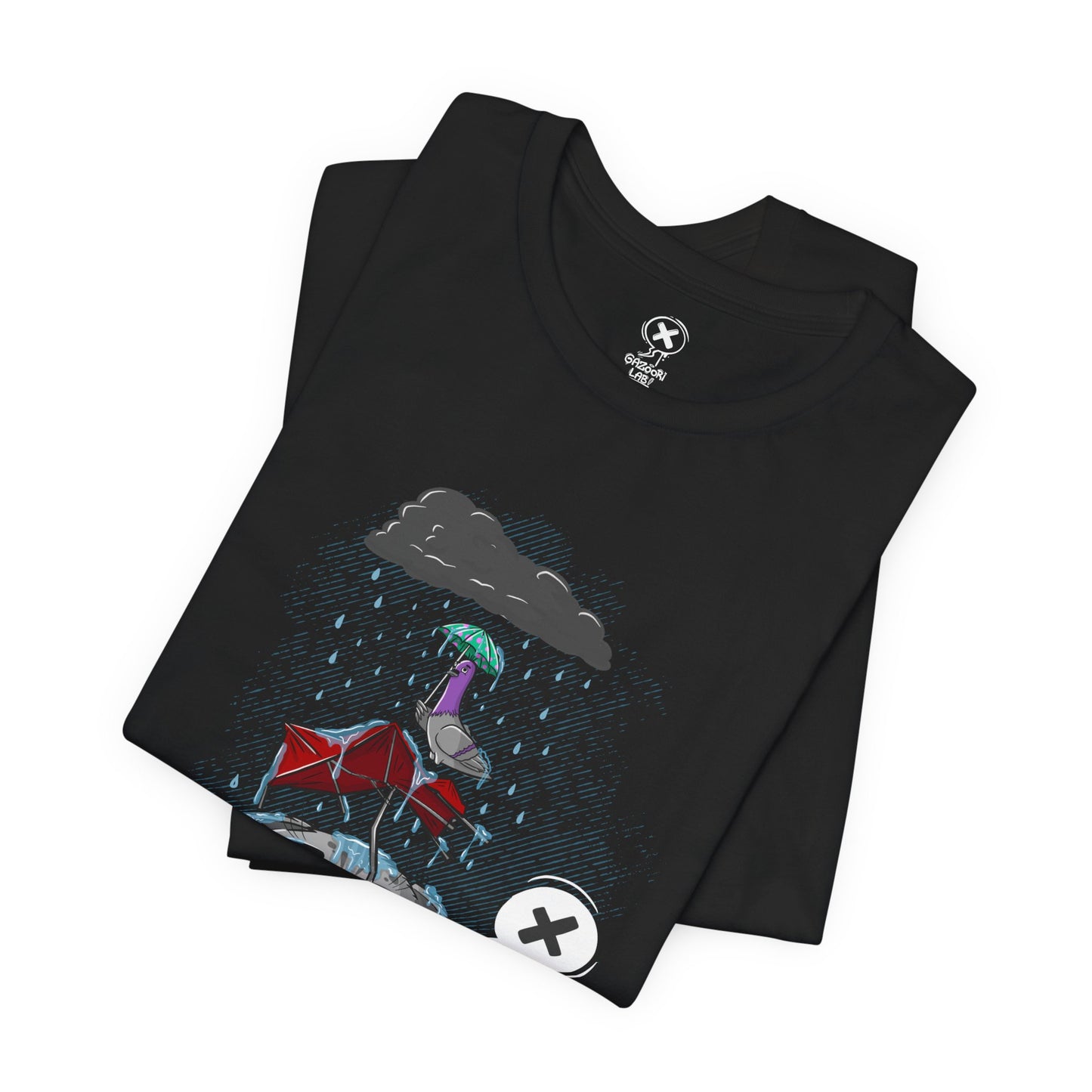 Grumpy Cat in the Rain | Unisex Shirt | Streetwear | Cartoon Graphic Tee | Funny Gift