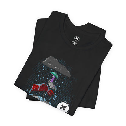 Grumpy Cat in the Rain | Unisex Shirt | Streetwear | Cartoon Graphic Tee | Funny Gift