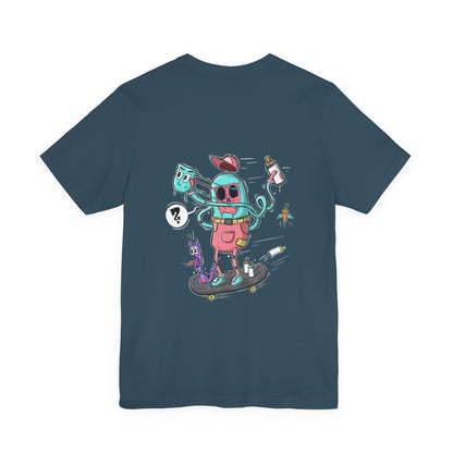 Skate or Drip | back print shirt | funny cartoon tee | unisex streetwear | weird graphic T-shirt