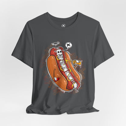 Funny Skeleton Hot Dog Unisex | Tee Hot Dog X-Ray | Funny Food Shirt | Cartoon Skeleton Tee | Gift for Friends