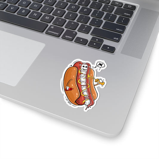 Funny Hot Dog Kiss-Cut Stickers, Laptop Decals, Cute Food Art, Gift for Foodies, Summer BBQ Decor