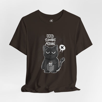 Grumpy Coffee Cat | Unisex Shirt | Streetwear | Cartoon Graphic Tee | Funny Gift