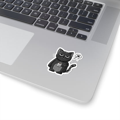 Grumpy Cat Sticker | Funny Vinyl Sticker | Cartoon Laptop Decal | Street Art Style Accessory
