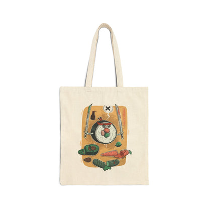 Sushi Samurai | tote bag | eco-friendly shopper tote | funny graphic bag | streetwear accessory