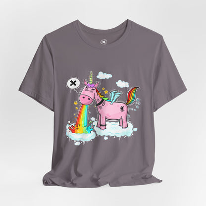 Puking Unicorn | Unisex Shirt | Streetwear | Cartoon Graphic Tee | Funny Gift