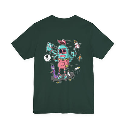 Skate or Drip | back print shirt | funny cartoon tee | unisex streetwear | weird graphic T-shirt