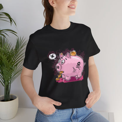 Punk Piggy Bank | Unisex Shirt | Streetwear | Cartoon Graphic Tee | Funny Gift