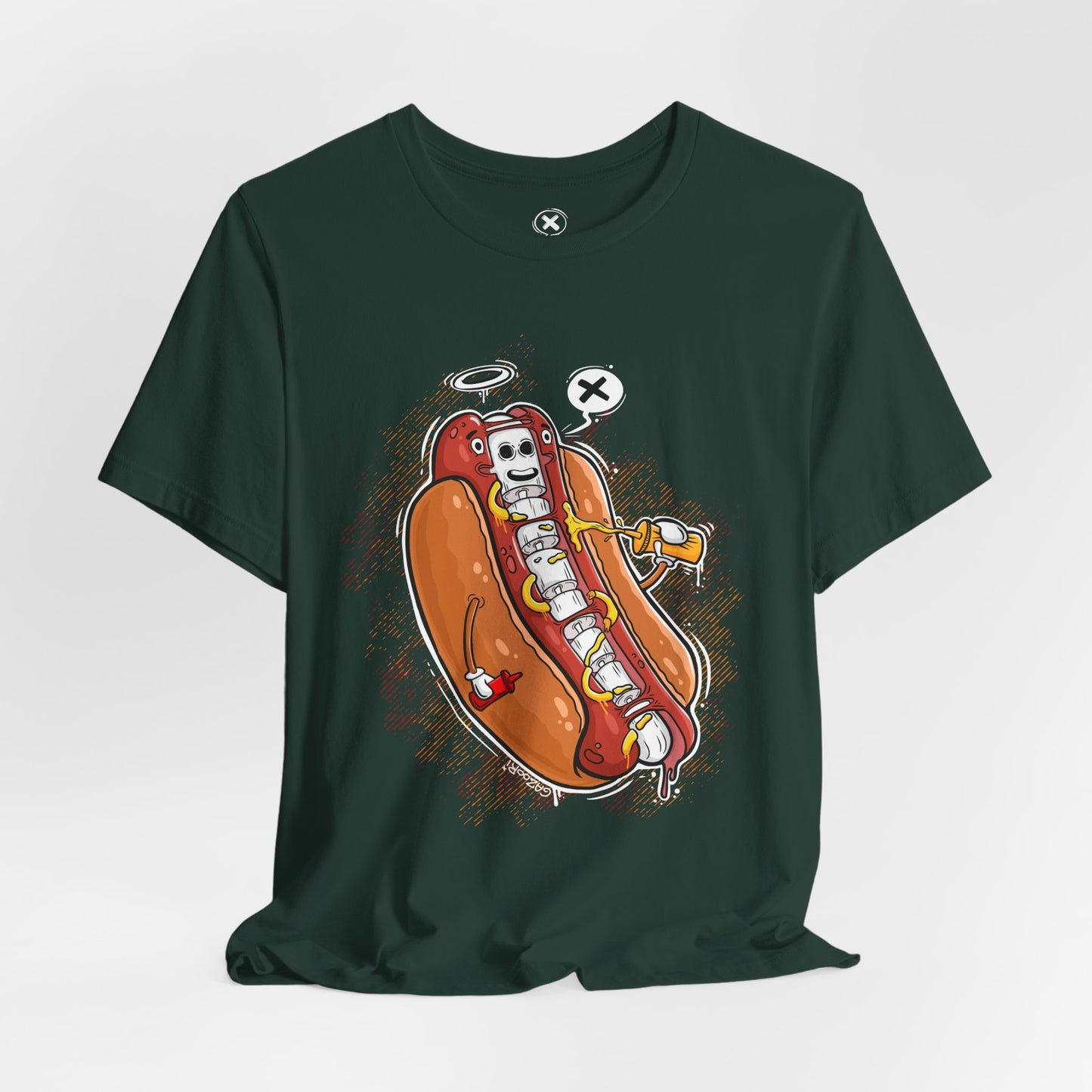 Funny Skeleton Hot Dog Unisex | Tee Hot Dog X-Ray | Funny Food Shirt | Cartoon Skeleton Tee | Gift for Friends