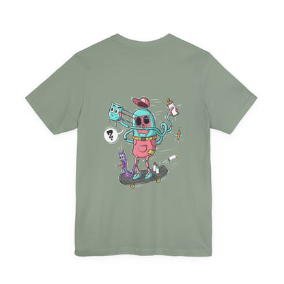 Skate or Drip | back print shirt | funny cartoon tee | unisex streetwear | weird graphic T-shirt