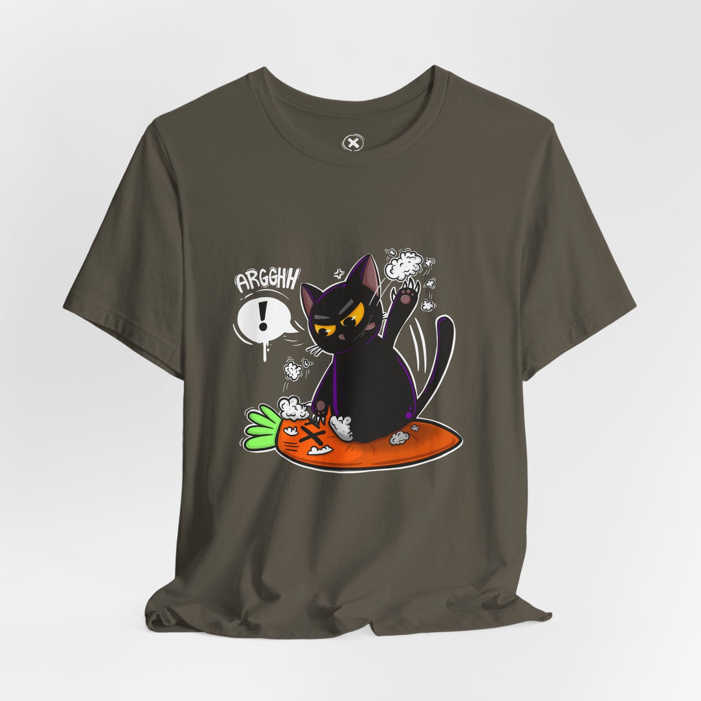 Angry Cat vs Carrot | Unisex Shirt | Streetwear | Cartoon Graphic Tee | Funny Gift