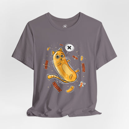 Bamba Cat & Bisli in Space | Unisex Shirt | Streetwear | Cartoon Graphic Tee | Funny Gift