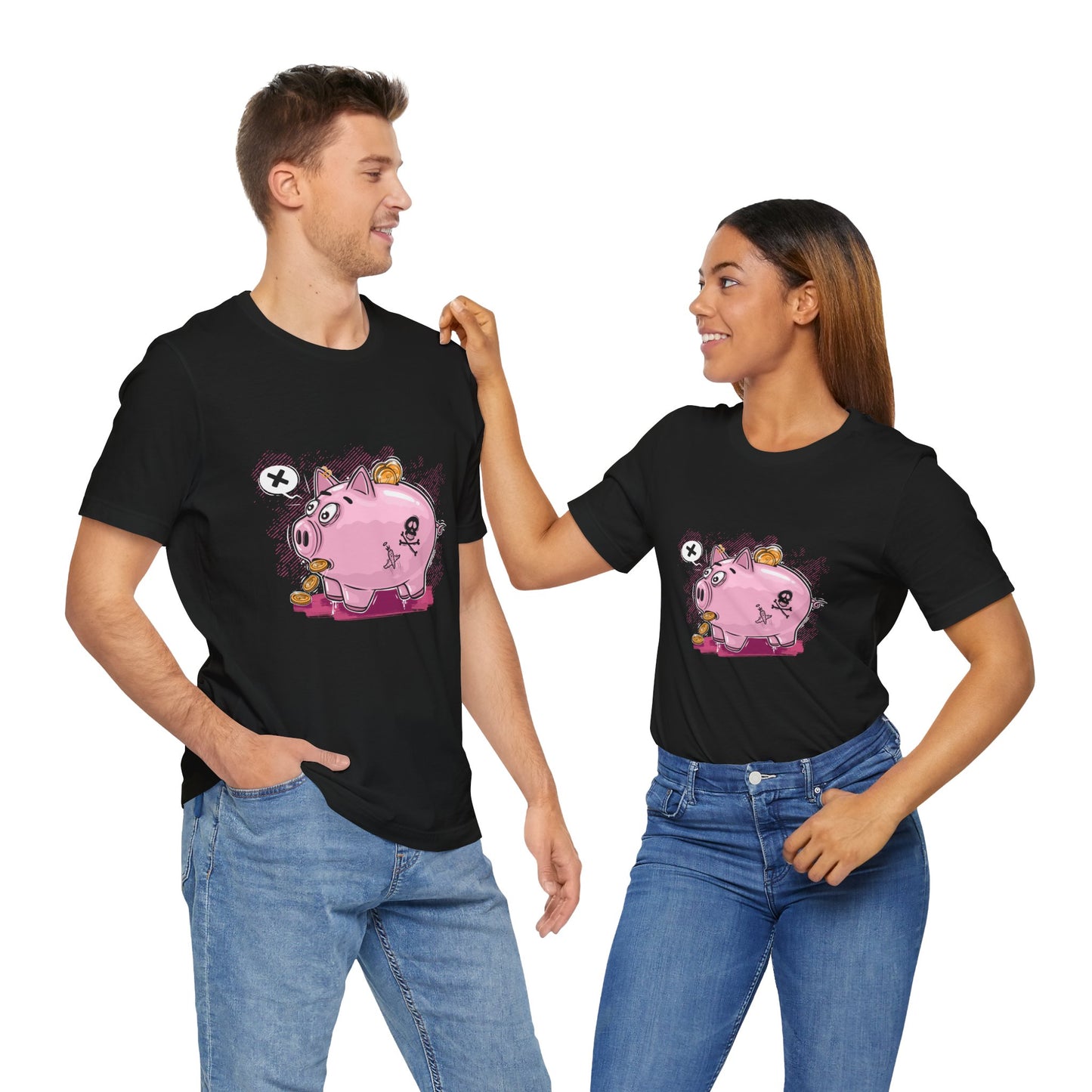 Punk Piggy Bank | Unisex Shirt | Streetwear | Cartoon Graphic Tee | Funny Gift
