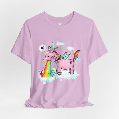 Puking Unicorn | Unisex Shirt | Streetwear | Cartoon Graphic Tee | Funny Gift