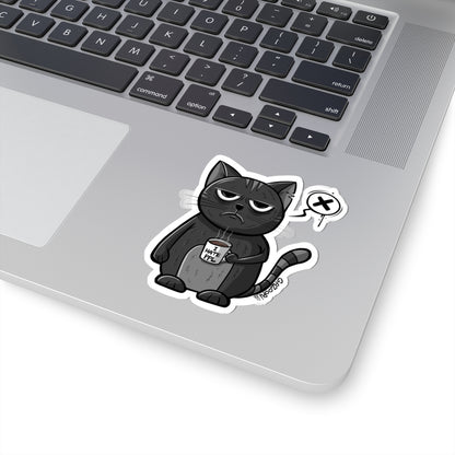 Grumpy Cat Sticker | Funny Vinyl Sticker | Cartoon Laptop Decal | Street Art Style Accessory