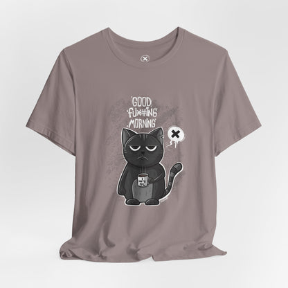 Grumpy Coffee Cat | Unisex Shirt | Streetwear | Cartoon Graphic Tee | Funny Gift