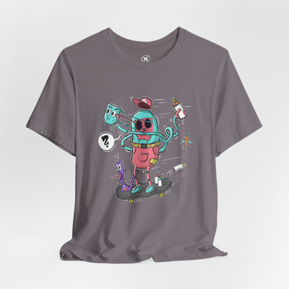 Mask Off Skater | Unisex Shirt | Streetwear | Cartoon Graphic Tee | Funny Gift