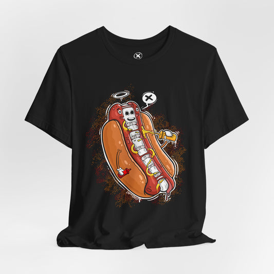 Funny Skeleton Hot Dog Unisex | Tee Hot Dog X-Ray | Funny Food Shirt | Cartoon Skeleton Tee | Gift for Friends