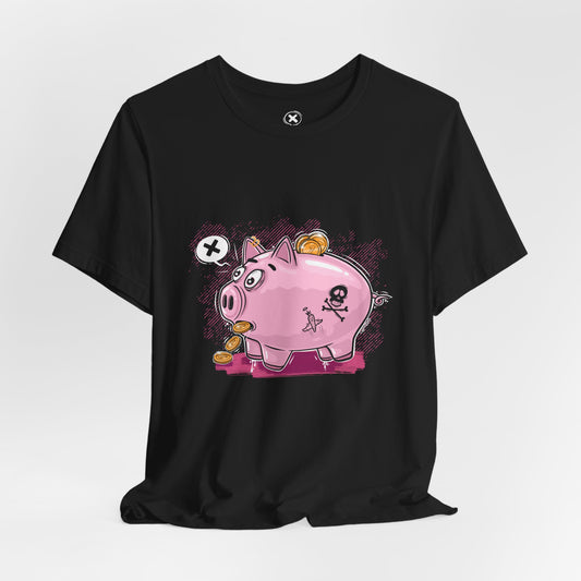Punk Piggy Bank | Unisex Shirt | Streetwear | Cartoon Graphic Tee | Funny Gift