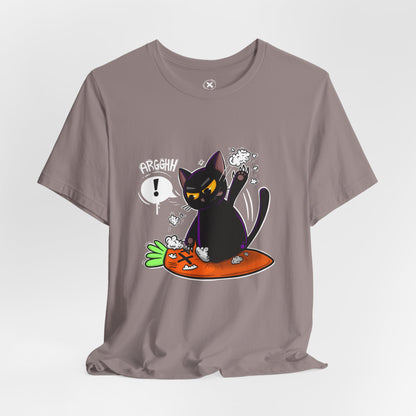 Angry Cat vs Carrot | Unisex Shirt | Streetwear | Cartoon Graphic Tee | Funny Gift