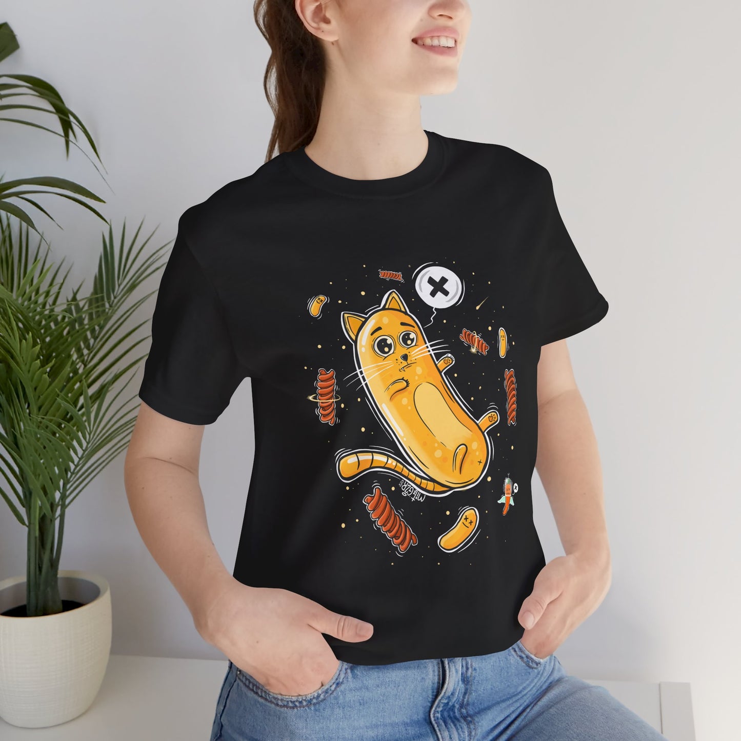 Bamba Cat & Bisli in Space | Unisex Shirt | Streetwear | Cartoon Graphic Tee | Funny Gift