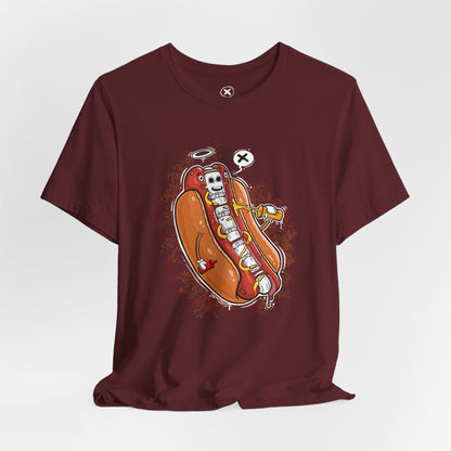Hot Dog Skeleton | Unisex Shirt | Streetwear | Cartoon Graphic Tee | Funny Gift