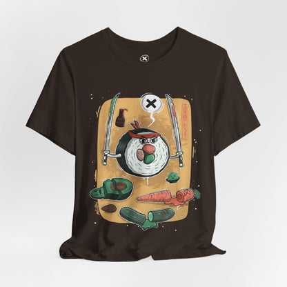Angry Sushi unisex shirt | Funny Food Shirt | Samurai Cartoon Tee | Gift for Friends