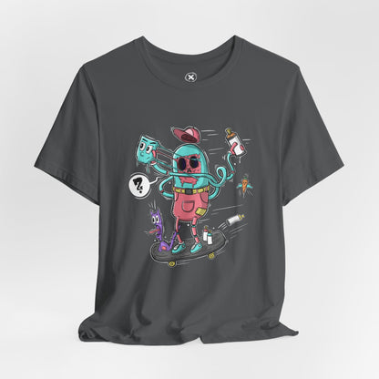 Mask Off Skater | Unisex Shirt | Streetwear | Cartoon Graphic Tee | Funny Gift