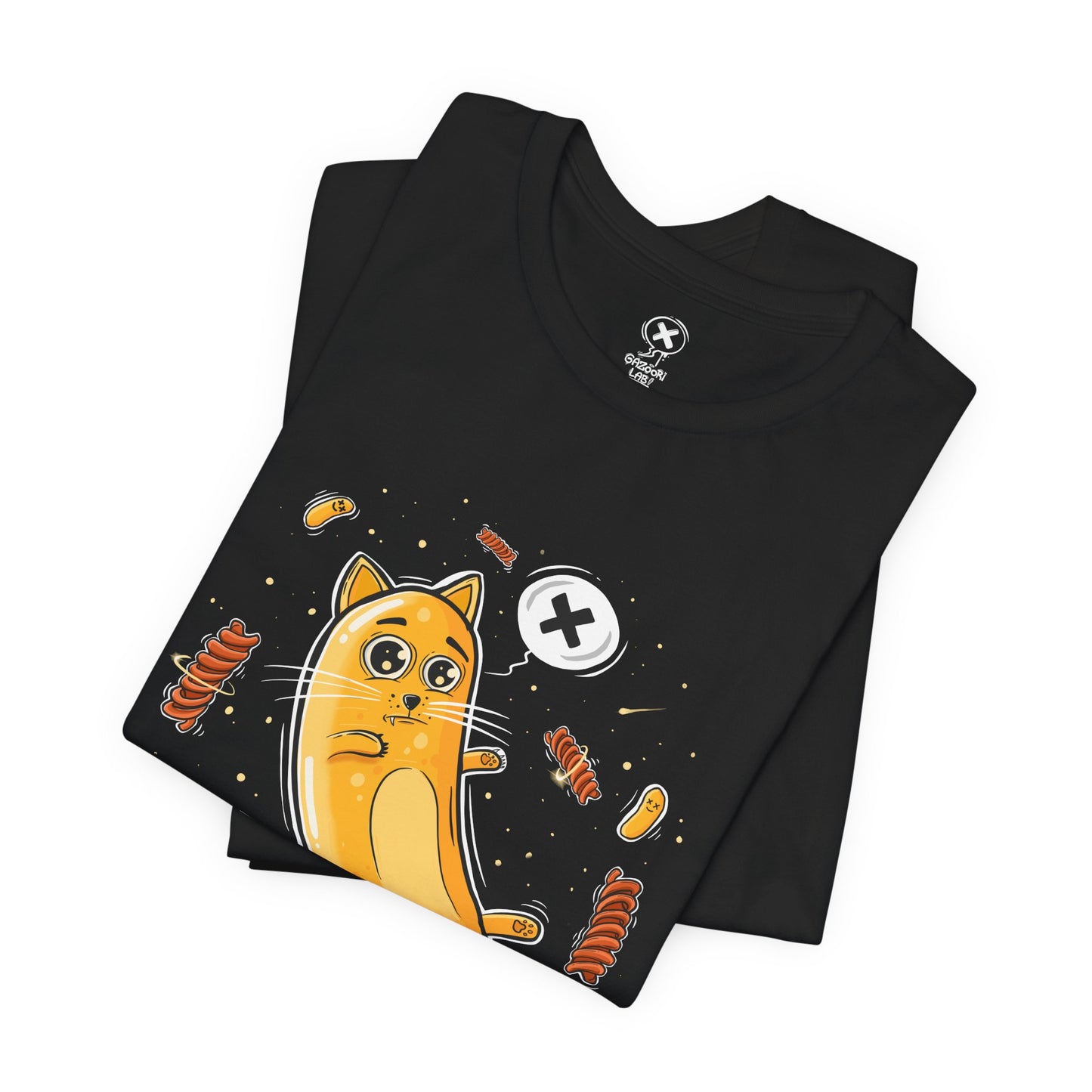 Bamba Cat & Bisli in Space | Unisex Shirt | Streetwear | Cartoon Graphic Tee | Funny Gift