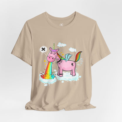 Puking Unicorn | Unisex Shirt | Streetwear | Cartoon Graphic Tee | Funny Gift