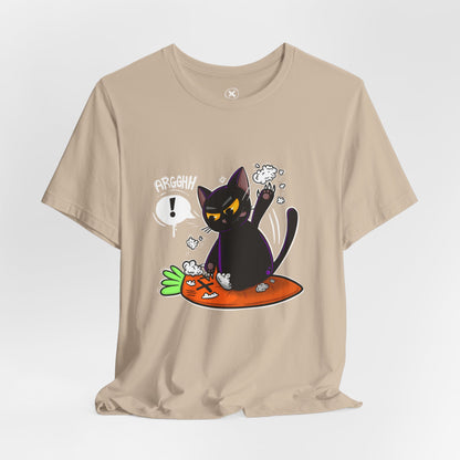 Angry Cat vs Carrot | Unisex Shirt | Streetwear | Cartoon Graphic Tee | Funny Gift