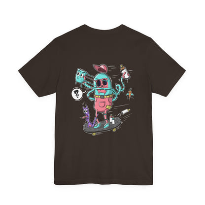 Skate or Drip | back print shirt | funny cartoon tee | unisex streetwear | weird graphic T-shirt