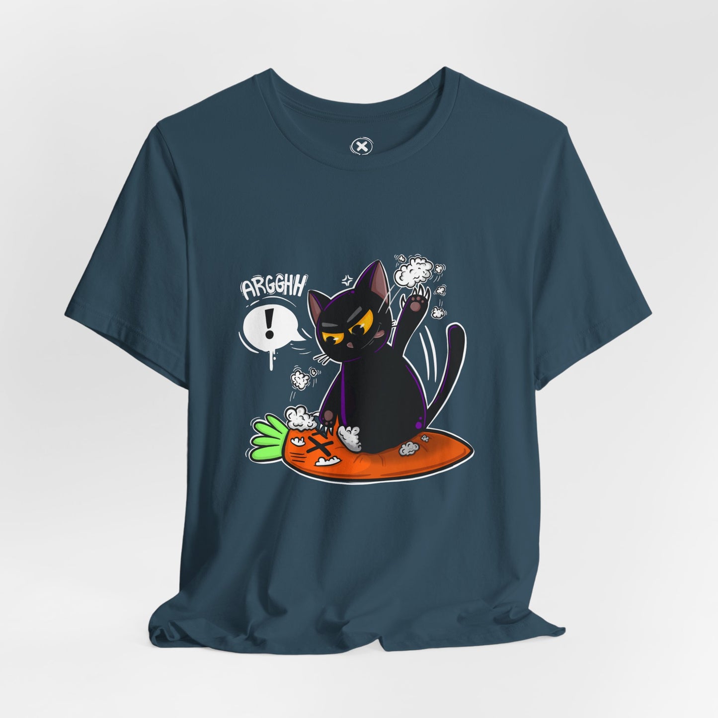 Angry Cat vs Carrot | Unisex Shirt | Streetwear | Cartoon Graphic Tee | Funny Gift