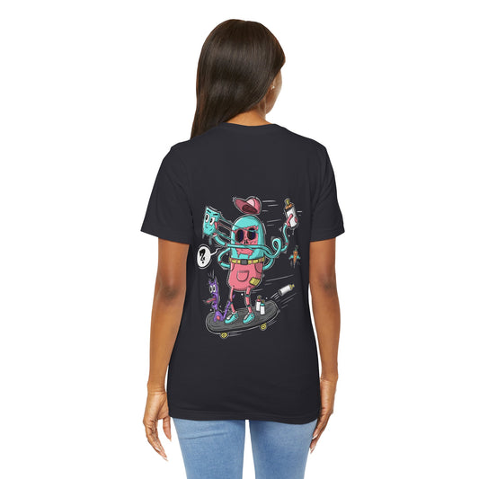 Skate or Drip | back print shirt | funny cartoon tee | unisex streetwear | weird graphic T-shirt