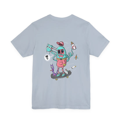 Skate or Drip | back print shirt | funny cartoon tee | unisex streetwear | weird graphic T-shirt