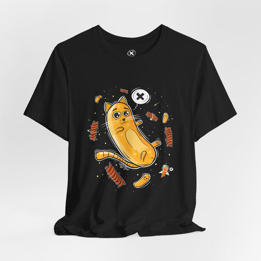 Bamba Cat & Bisli in Space | Unisex Shirt | Streetwear | Cartoon Graphic Tee | Funny Gift