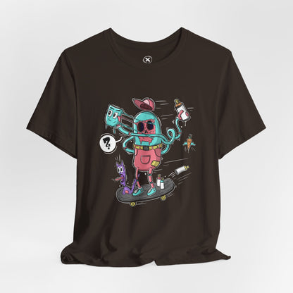 Mask Off Skater | Unisex Shirt | Streetwear | Cartoon Graphic Tee | Funny Gift