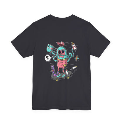 Skate or Drip | back print shirt | funny cartoon tee | unisex streetwear | weird graphic T-shirt