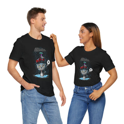 Grumpy Cat in the Rain | Unisex Shirt | Streetwear | Cartoon Graphic Tee | Funny Gift