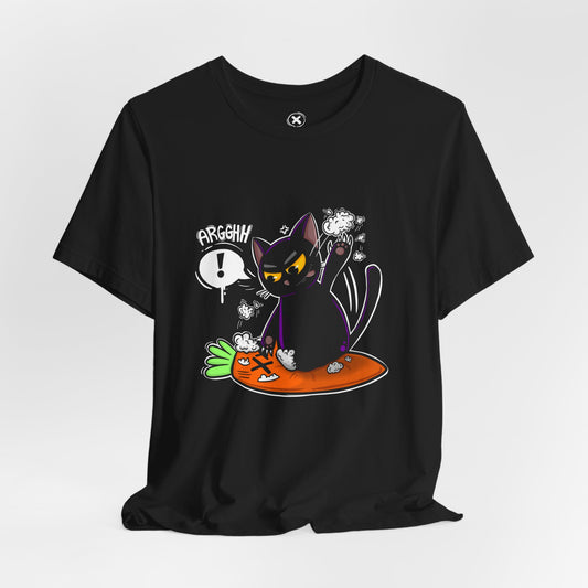 Angry Cat vs Carrot | Unisex Shirt | Streetwear | Cartoon Graphic Tee | Funny Gift